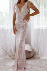 Robe De Soirée Longue À Sequins - vue 7