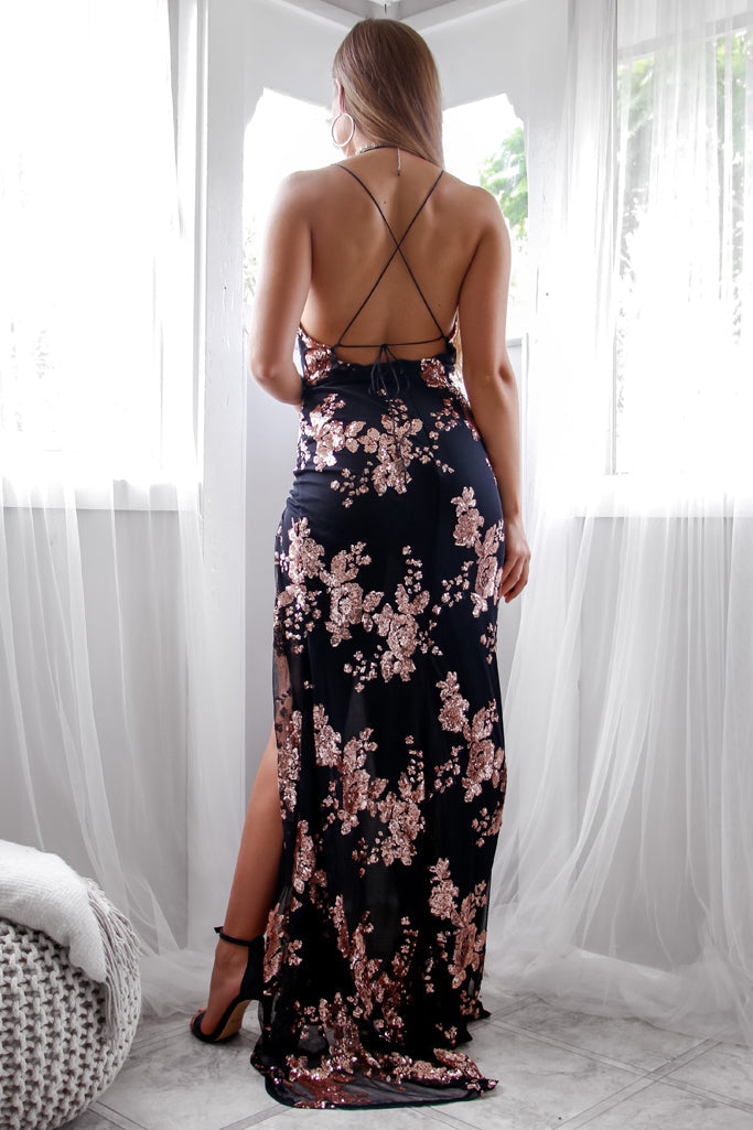 Robe De Soirée Noire Dos Nu - vue 2