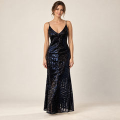 Robe Dos Nu Sequin Couture portée