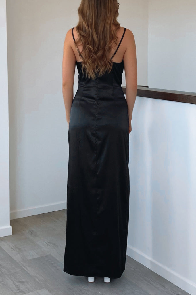 Robe Drapée En Satin Chic - vue 5