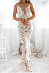 Robe Longue À Paillettes Couture - vue 8