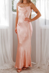 Robe Longue En Satin Romantique - vue 12