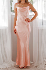 Robe Longue En Satin Romantique - vue 14