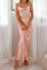 Robe Longue En Satin Romantique - vue 15