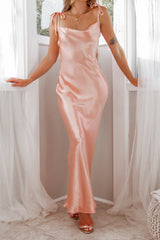 Robe Longue En Satin Romantique - vue 3