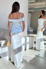Robe Satin Portefeuille Longue - vue 2