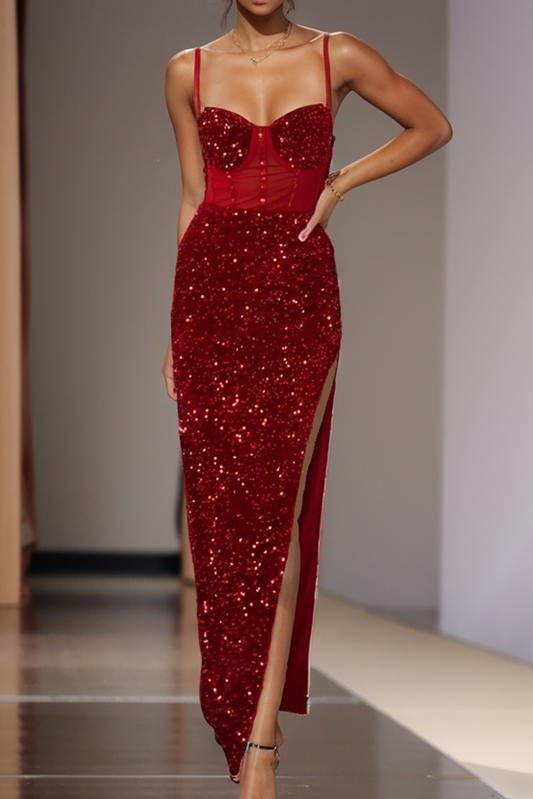 Robe Velours Ruby Élégante - vue 1