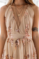 Robe Longue Scintillante Dos Croisé