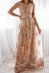 Robe Longue Scintillante Dos Croisé