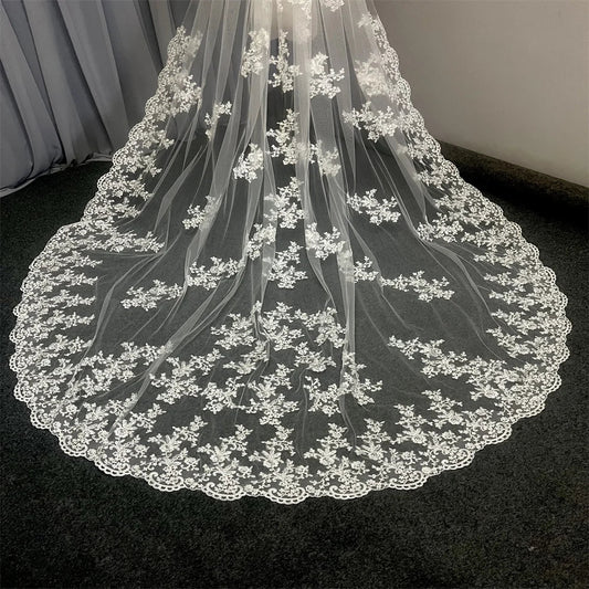 Voile de Mariée Dentelle Blanc - vue 2