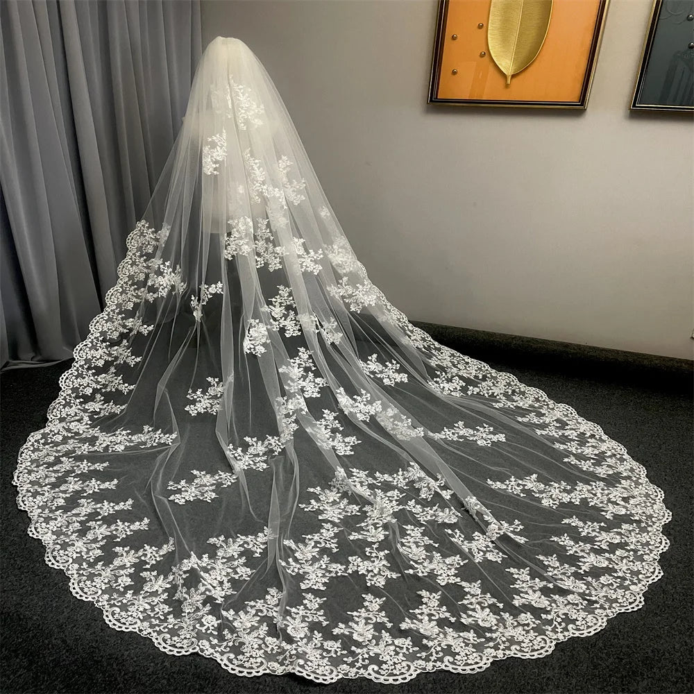 Voile de Mariée Dentelle Blanc - vue 3