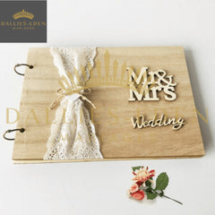 Livre d'or en bois mariage, vue de face